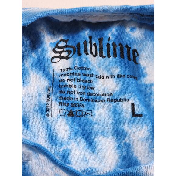 Sublime T Shirt Blue Tie Dye Sun Face Graphic Mens Large Vintage Rock Band Tee - Picture 16 of 16
